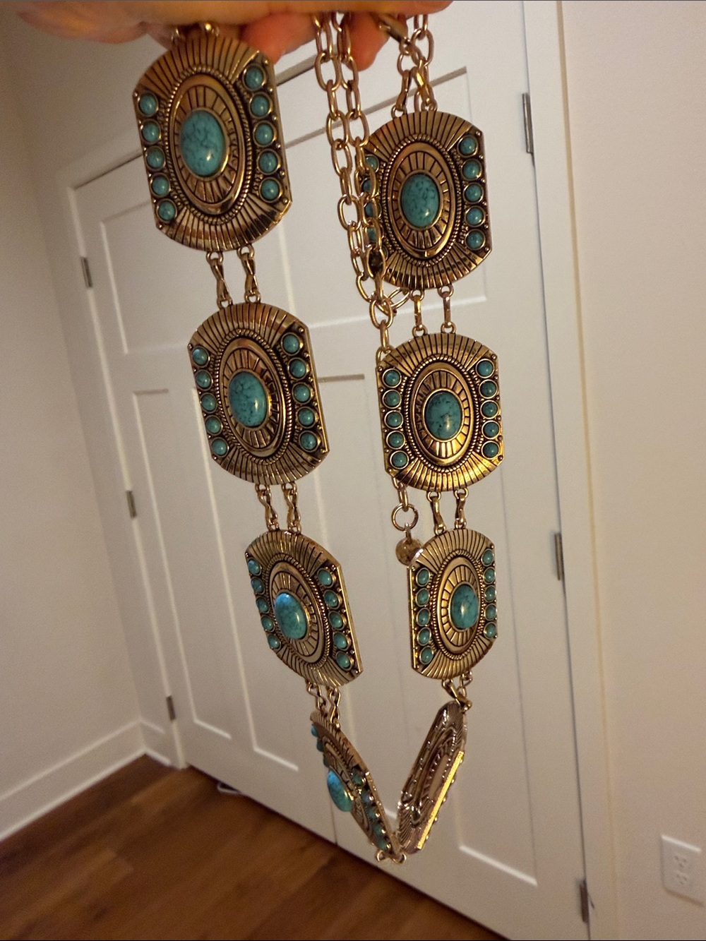 Gold-Tone Turquoise Statement Necklace - Women Jewelry